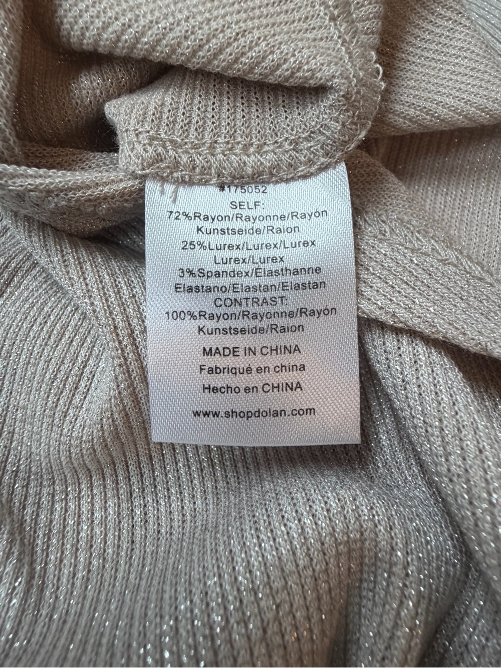 Anthropologie Dolan Left Coast Champagne Metallic Cowl Neck Tank Top L NWT - Picture 4 of 6